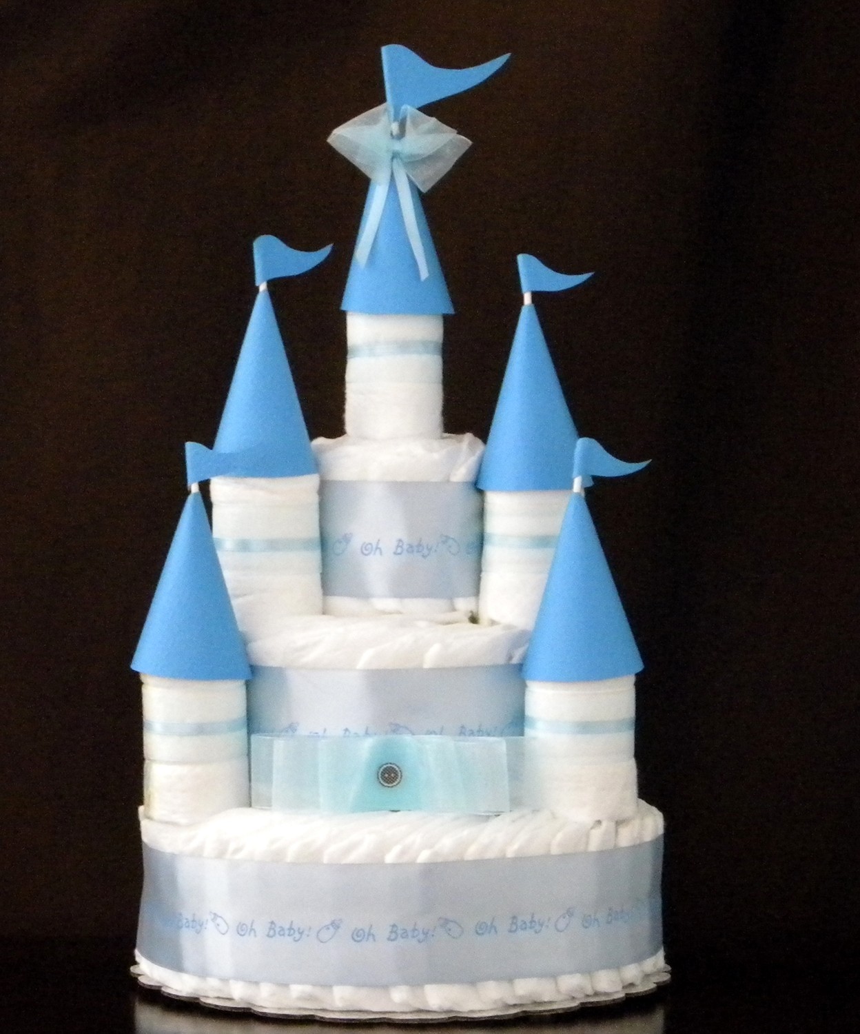 Pastel de pañales para baby shower