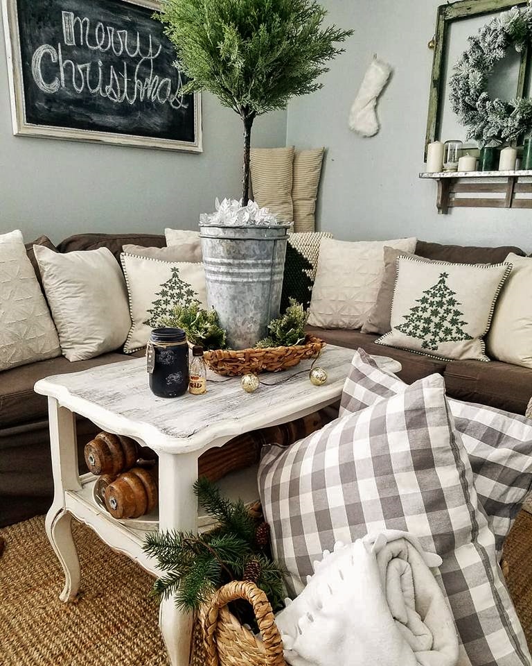 The Quaint Sanctuary: { Whimsical Country Cottage Christmas Living Room }