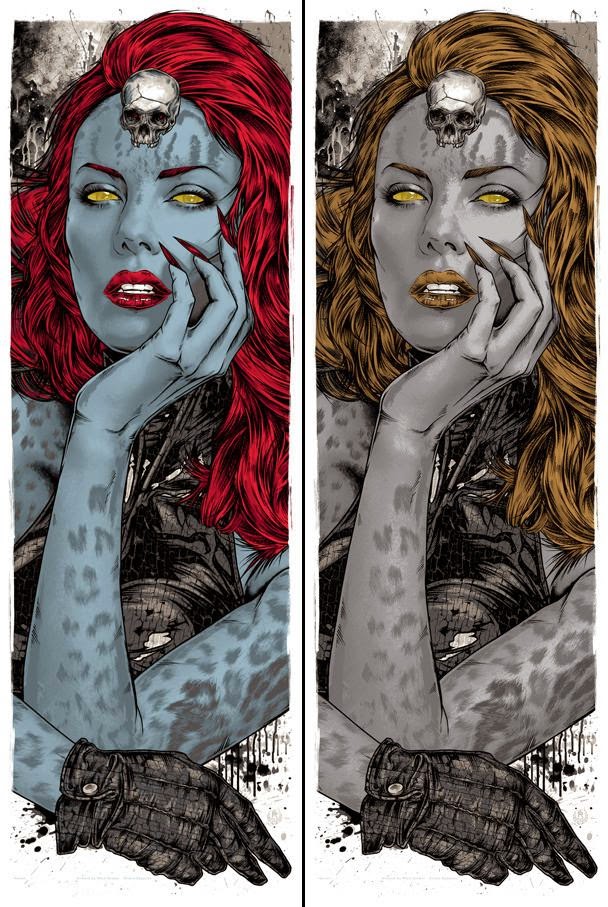 X-Men “Femme Fatale” Marvel Screen Prints by Rhys Cooper - Standard & Variant Mystique “Raven” Screen Print
