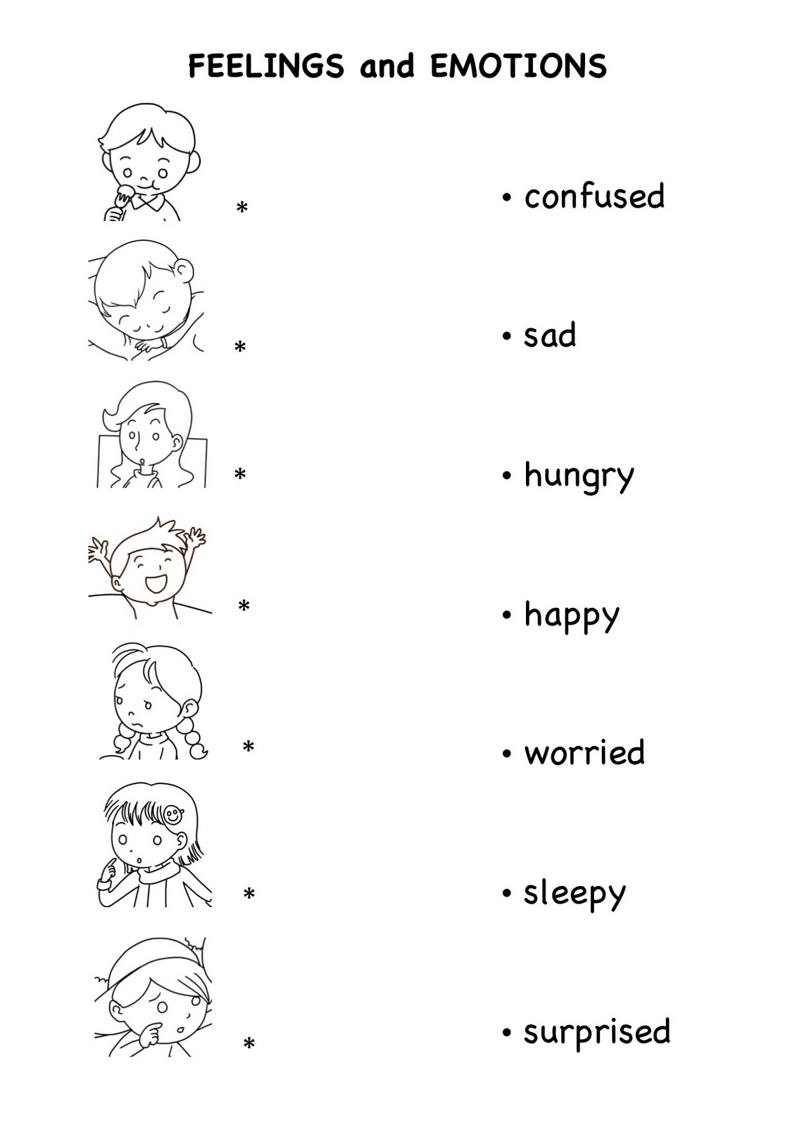 Free Emotions Worksheets For Kindergarten