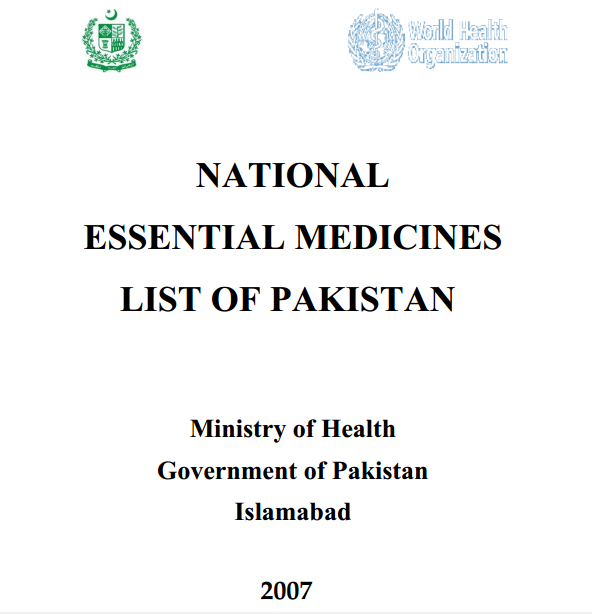 Essential Medicine List Of Pakistan 2007