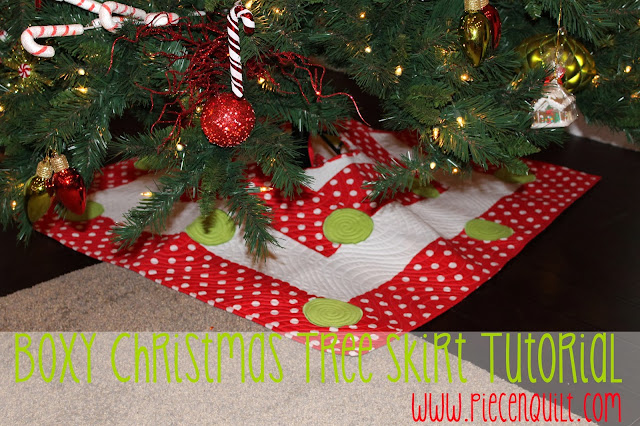 Ruffle christmas tree skirt no sew (with images) Piece N Quilt: Boxy Christmas Tree Skirt Tutorial