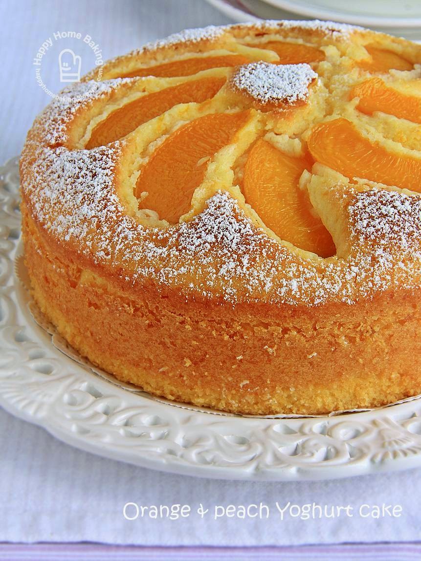 Happy Home Baking Orange and peach yoghurt cake