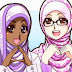 Kartun Hijab Warna Biru
