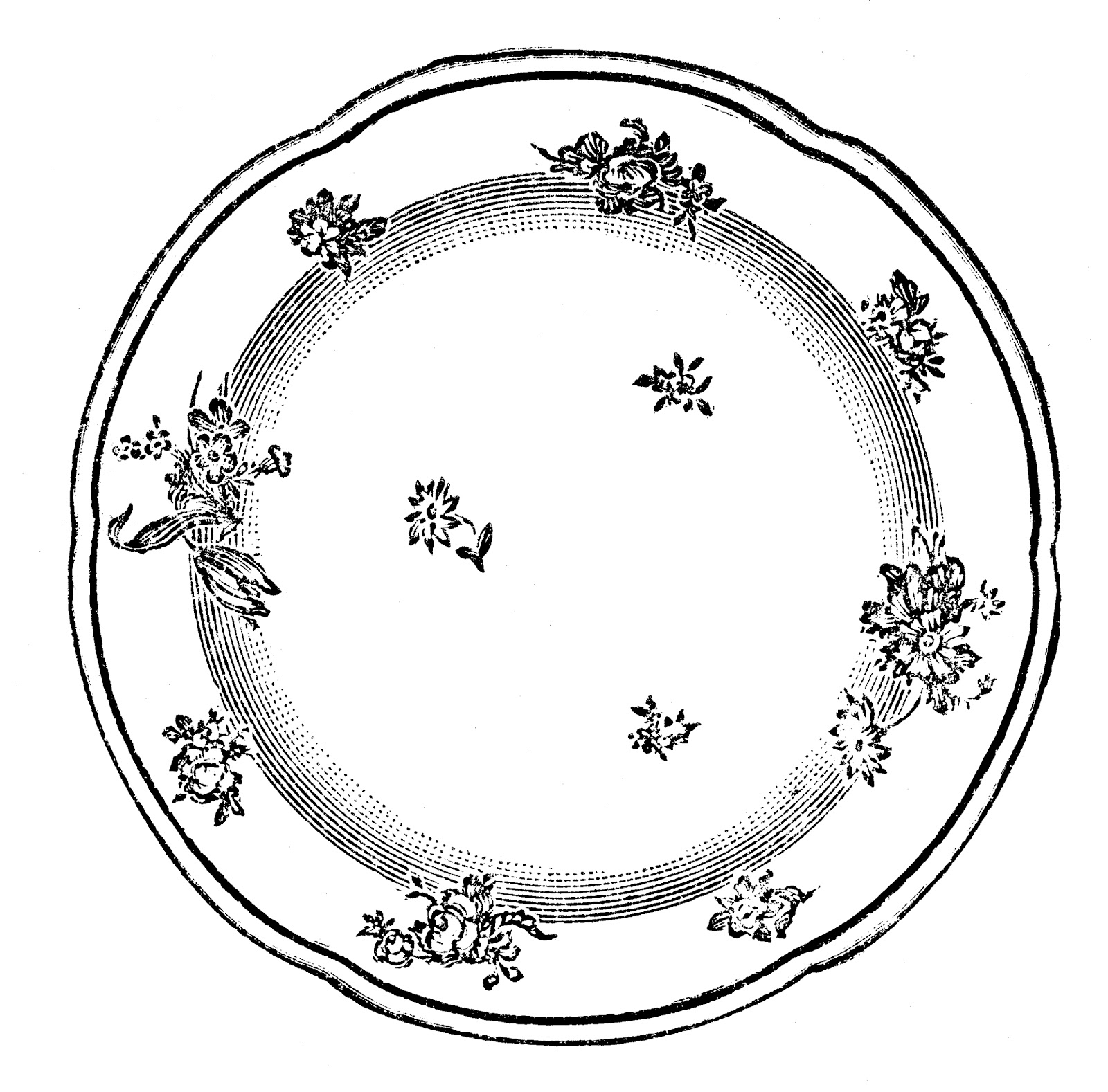 Free vintage clip art images Vintage plates and dishes clipart