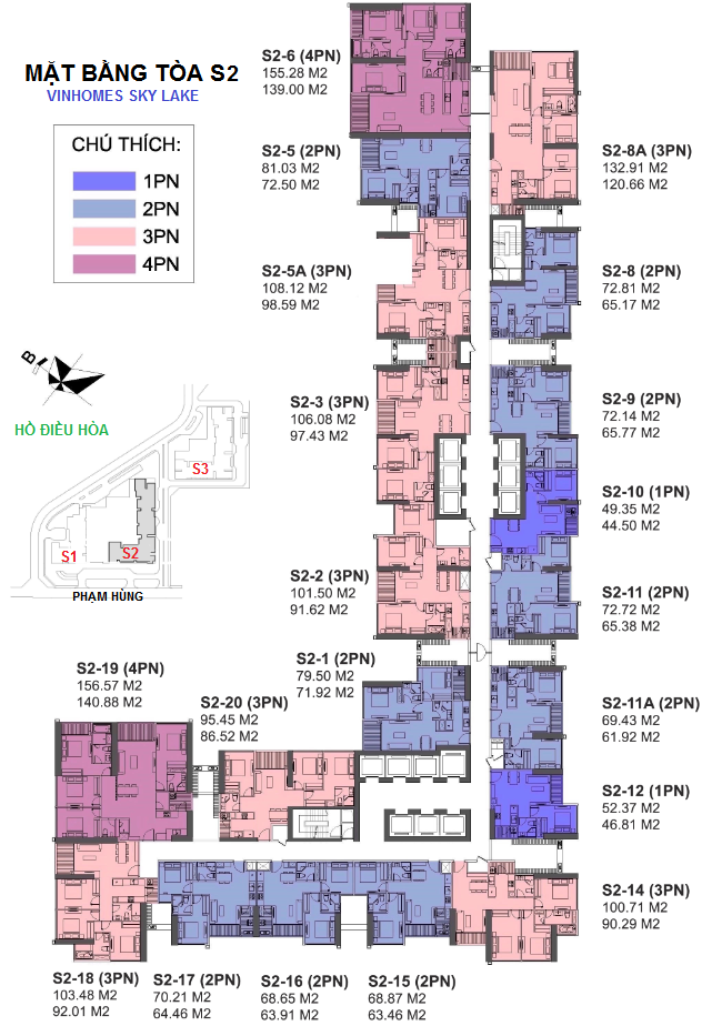 Mặt bằng chung cư Vinhomes Phạm Hùng