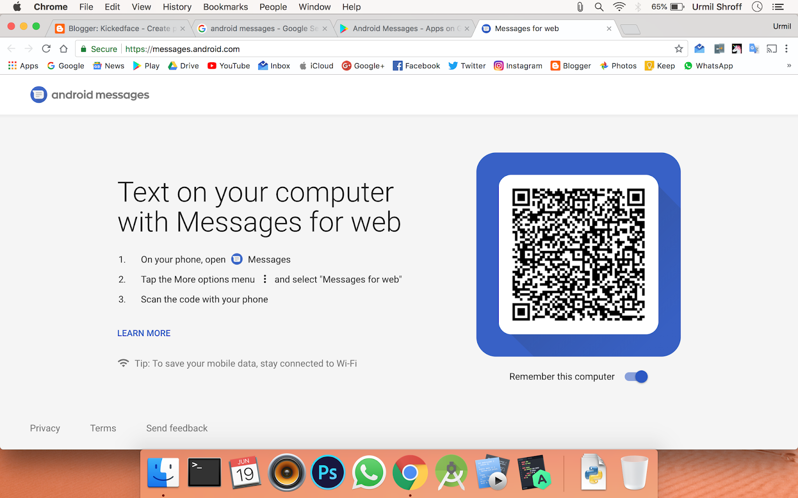 messages web android