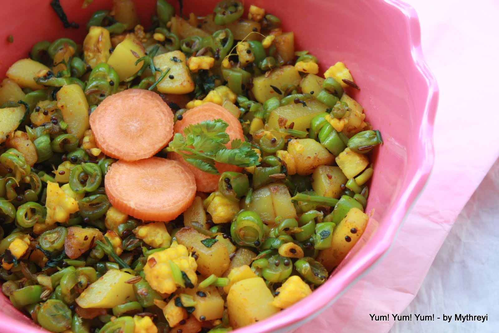 Yum! for Little One! Potato, Beans and Baby Corn Stir Fry