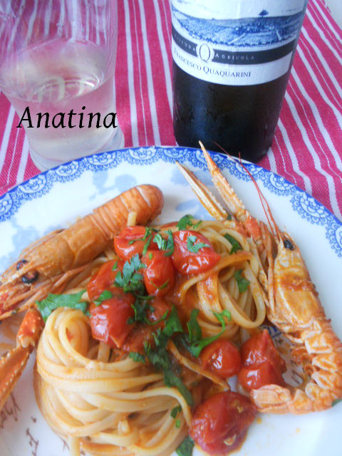 linguine piccanti agli scampi  