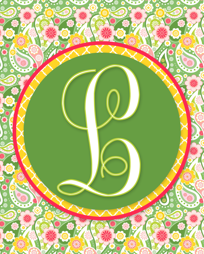 Lilly Pulitzer Inspired Spring Monogram Printables I Should Be Lilly Pulitzer Inspired Spring Monogram