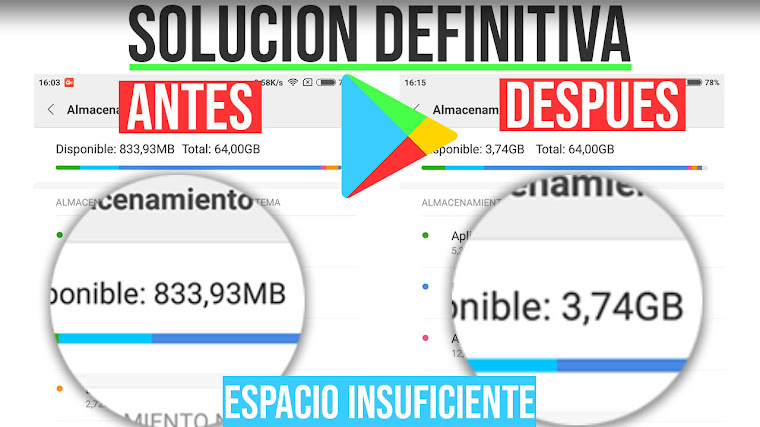 Error Espacio Insuficiente Play Store SOLUCION 2019 - SIN ROOT