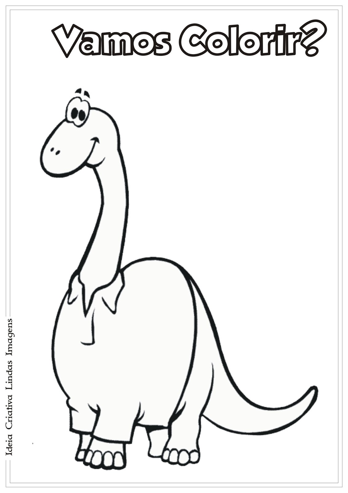 Dinossauro fofo desenho para colorir
