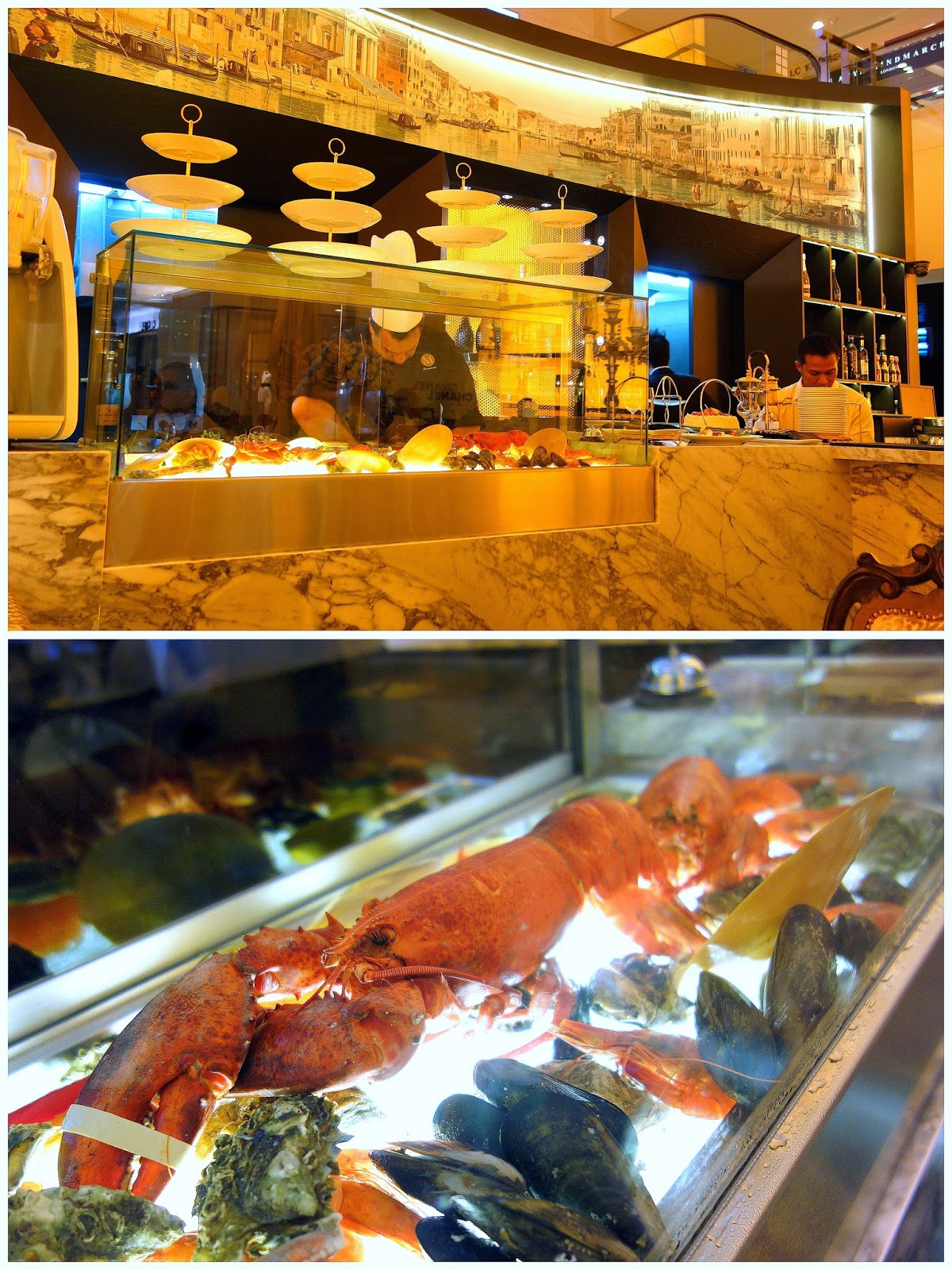 A crustacean bar occupies a place of pride here, with
