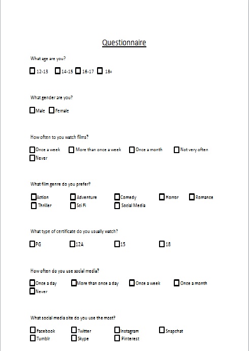 megan griffiths a2 portfolio 2016 understanding target audience target questionnaire