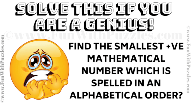 Find the smallest +ve mathematical number which is spelled in an alphabetical order?