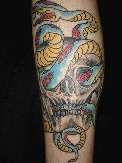 3D Snakes Tattoo on Forearms