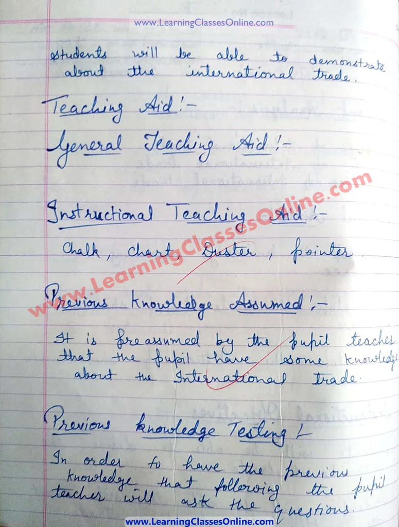 Lesson Plan For Commerce Class 11