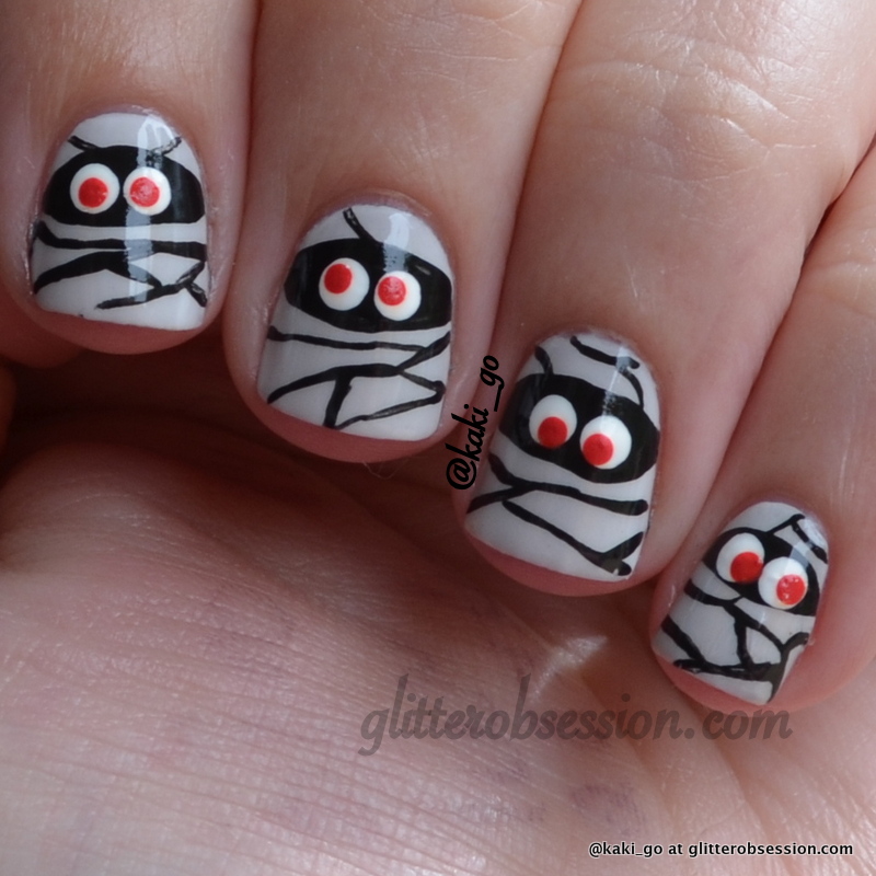 glitter obsession Halloween Nail Art Challenge Mummy