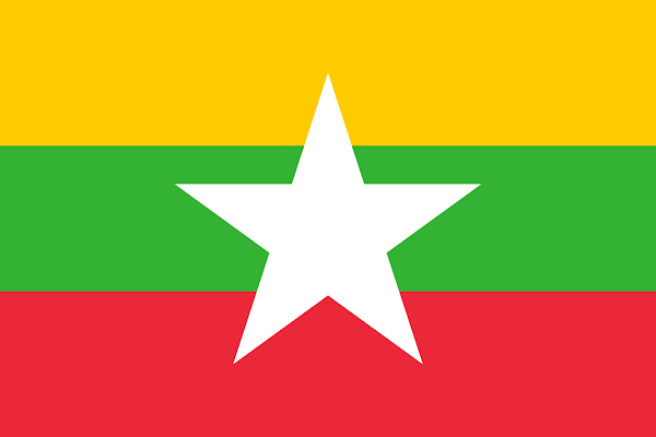 Logo Gambar Bendera Negara Myanmar PNG JPG ukuran 600 px