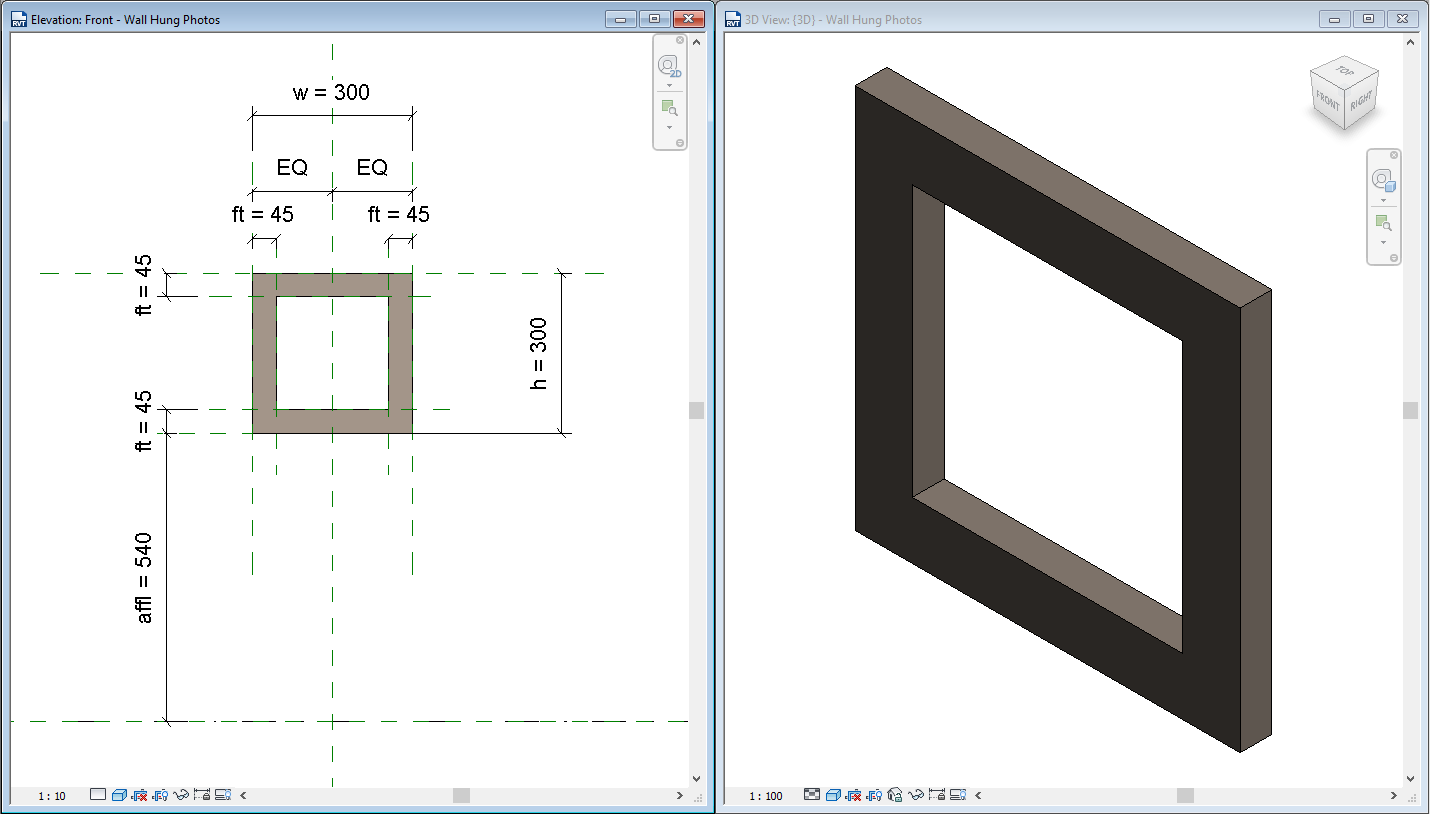 Revit Recess Split Canvas Prints in Revit