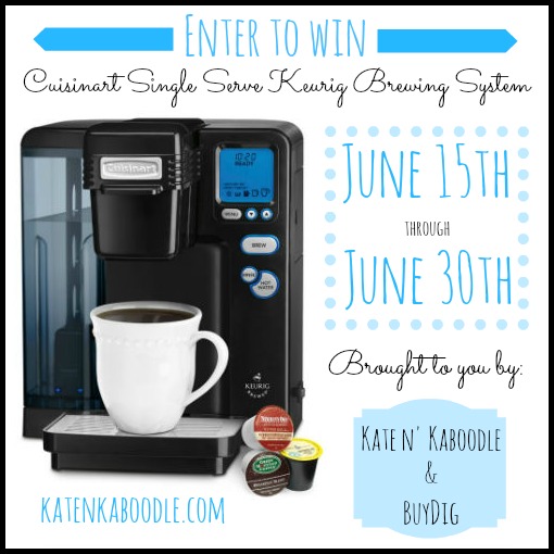 Cuisinart Single Serve Keurig Brewing System Giveaway! 6/30
