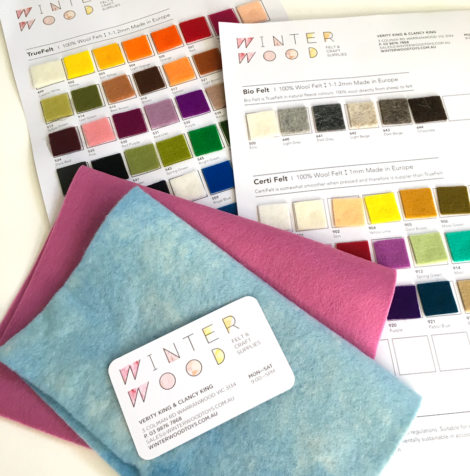 100% Wool Craft Felt - 14 Sheet Package - from National NonWovens Co.