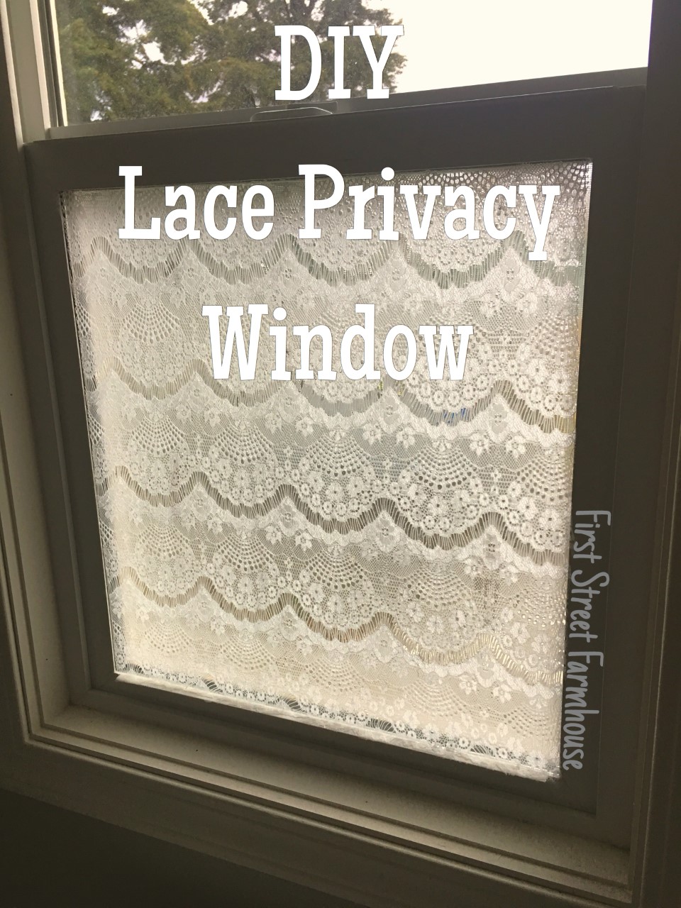 DIY Lace Privacy Window