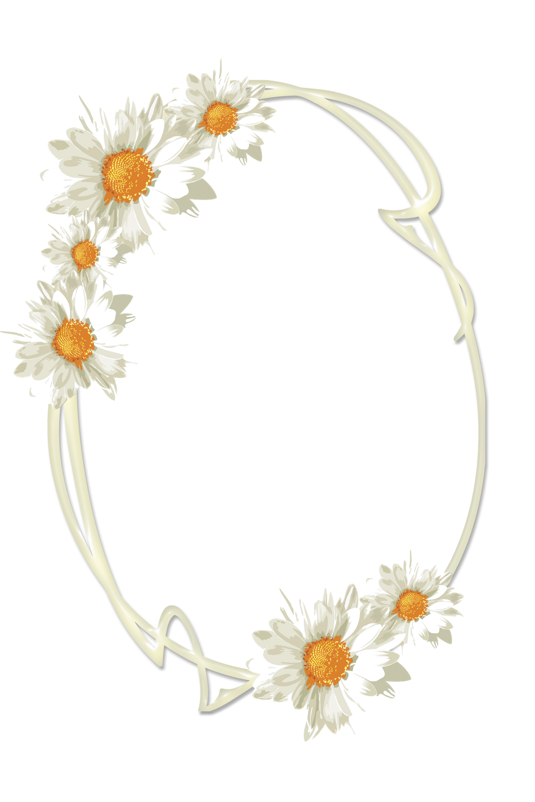 Frames PNG oval com flores Imagens para