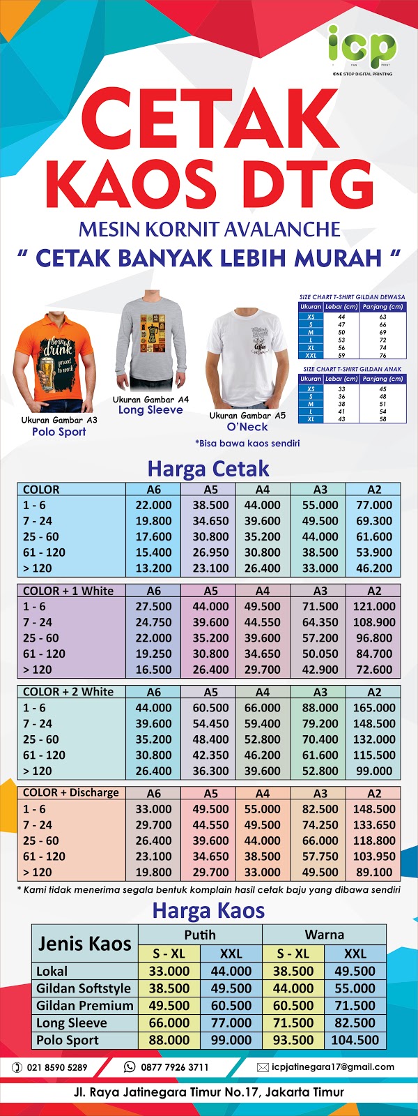 ICP Digital Printing Cetak Kaos Mudah Murah dan Berkualitas