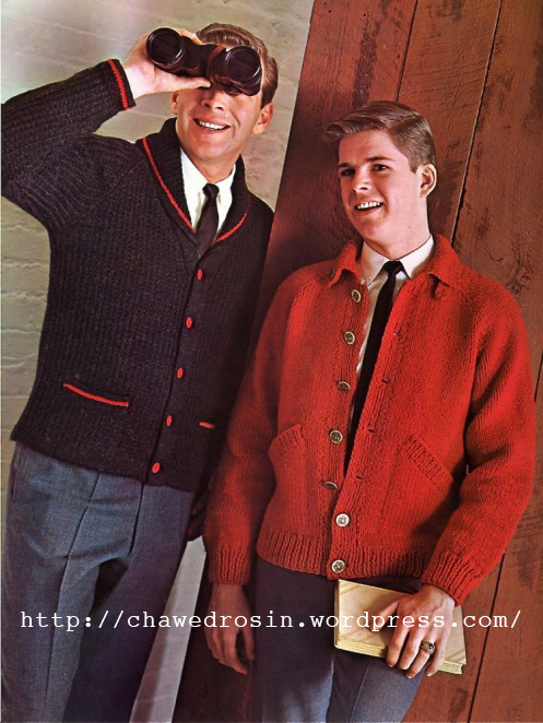 The Vintage Pattern Files: 1960's Knitting - Men's Cardigans