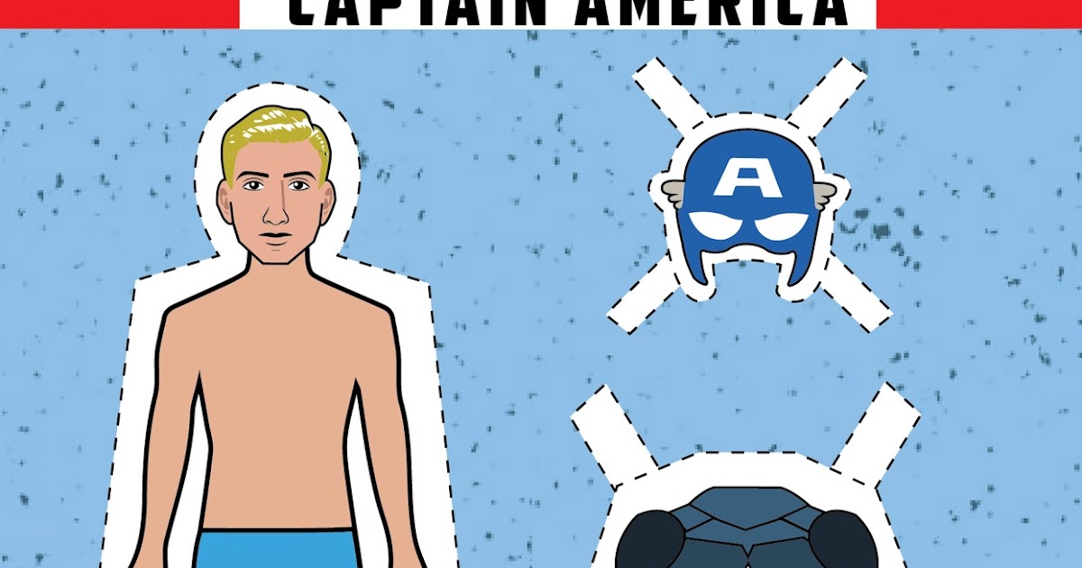 Capitán América Muñeco Recortable para Imprimir Gratis. Oh My Fiesta