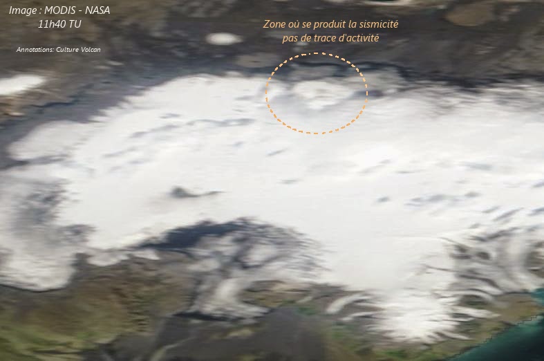 Le volcan Bardarunga vu par le MODIS, 23 août 2014