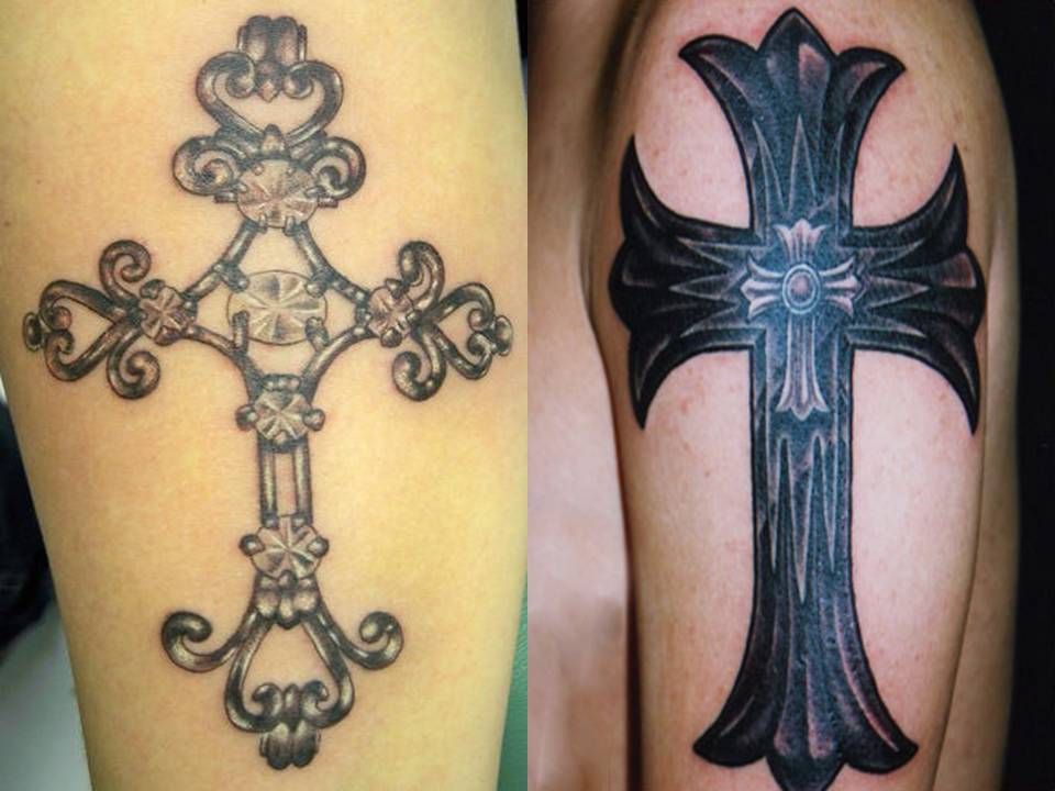 Cross Tattoo on Back of Neck for Women - wide 2