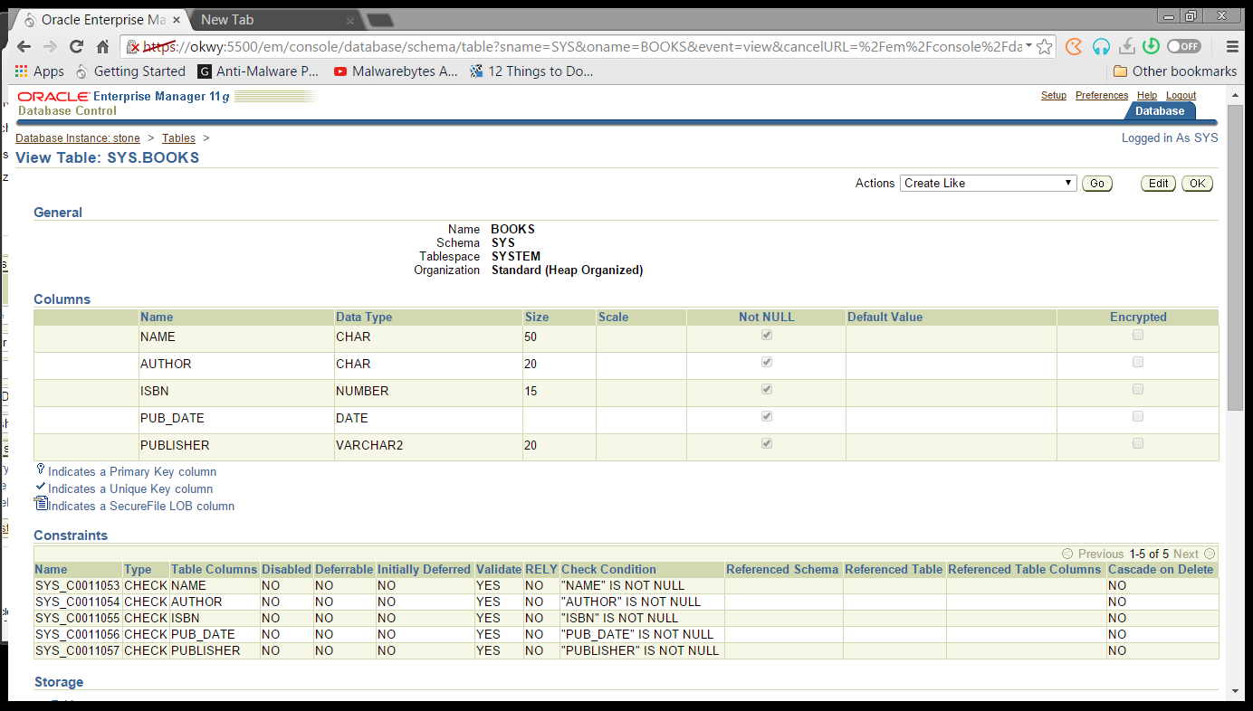 How to create tables in oracle database using enterprise manager Wiztechy