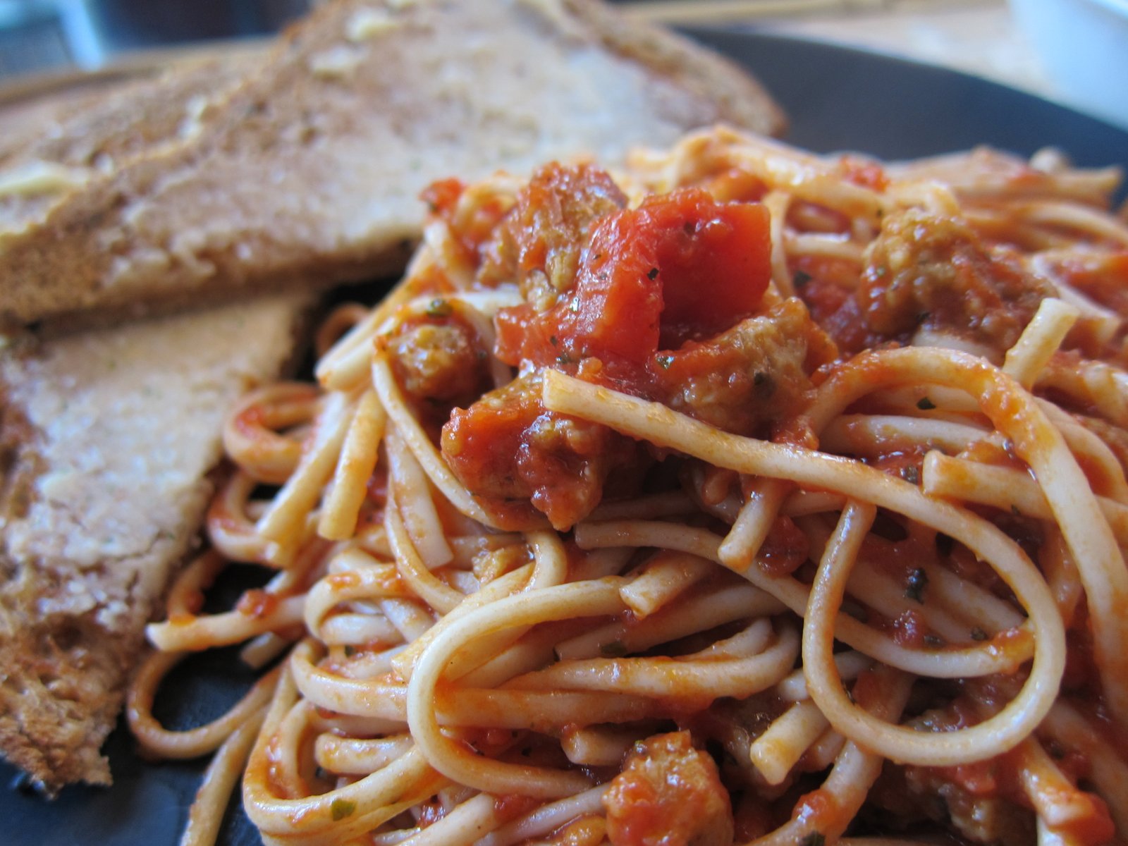 WholeFoodVegan Udon Spaghetti with "Meat" Sauce