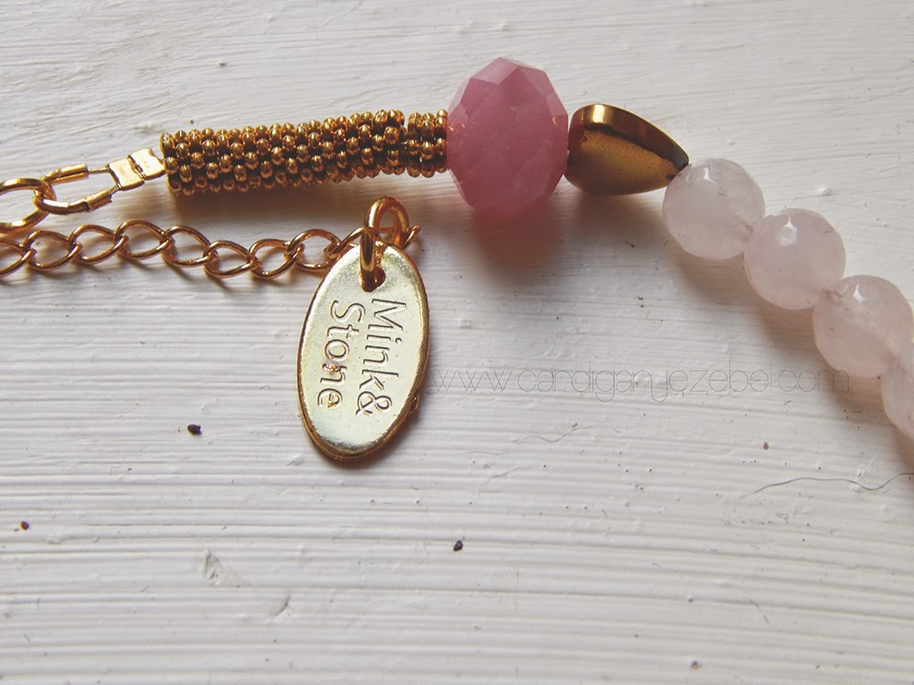 Blush Pink and Gold Mink&Stone Valentine's Day Necklace