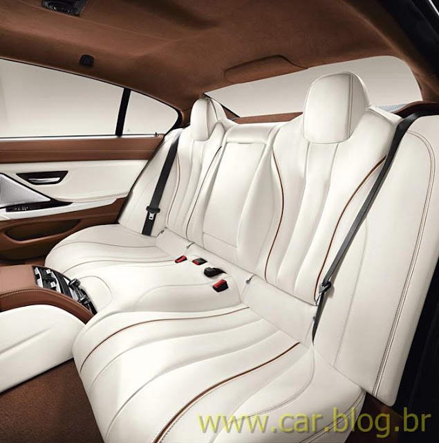 Nova BMW Série 6 Gran Coupe 2012 - interior - banco traseiro