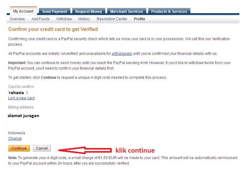 Your account is limited. PAYPAL confirm Card. PAYPAL Billing address. Why cant i request money on PAYPAL.
