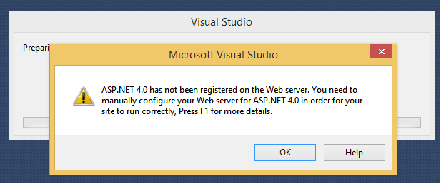 error image of asp.net 4.0 has not been registered on the web server you need to manually configure your web server for asp.net 4.0 in order for your site run correctly