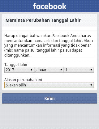 Cara Mengganti Tanggal Lahir Facebook Yang Tidak Bisa Di Ganti Zindani Nesia