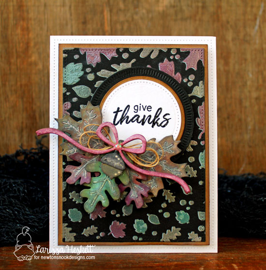 Fall Leaf Card by Larissa Heskett | Shades of Autumn Stamp Set, Falling Leaves Stencil, and Autumn Leaves Die Set by Newton's Nook Designs #newtonsnook #handmade