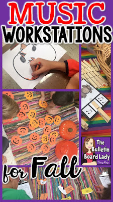Music workstation ideas for fall include playing instruments, pumpkin matching games, candy corn puzzles and more! High engagement, active learning, high level conversations and smiles are all part of these centers for October and November in music class.
