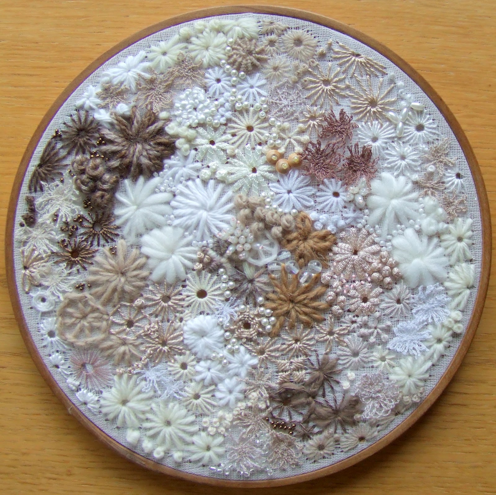 Mid-Life Craftis: Hand stitch 'flowers'