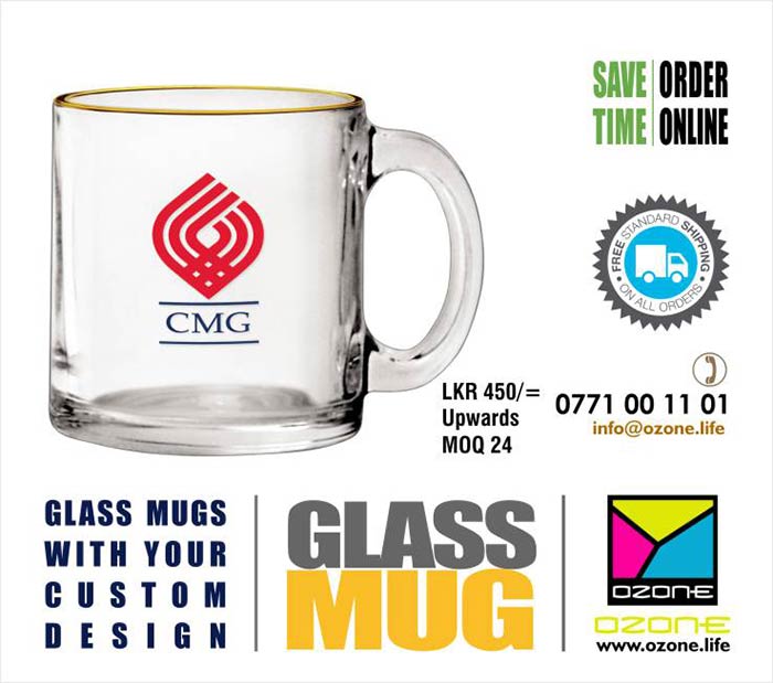 Glass Mugs Printing with your details Glass Mugs Printing with your details