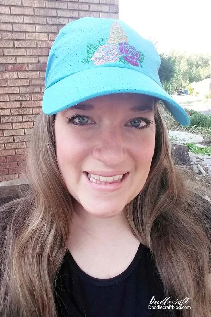 Unicorn Ironon Vinyl Baseball Hat with Cricut!