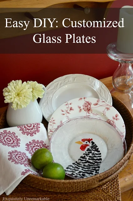 Custom DIY Stenciled Glass Plates