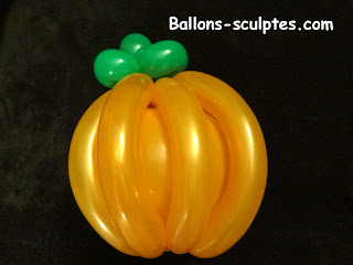 citrouille en ballons sculptés pour Halloween