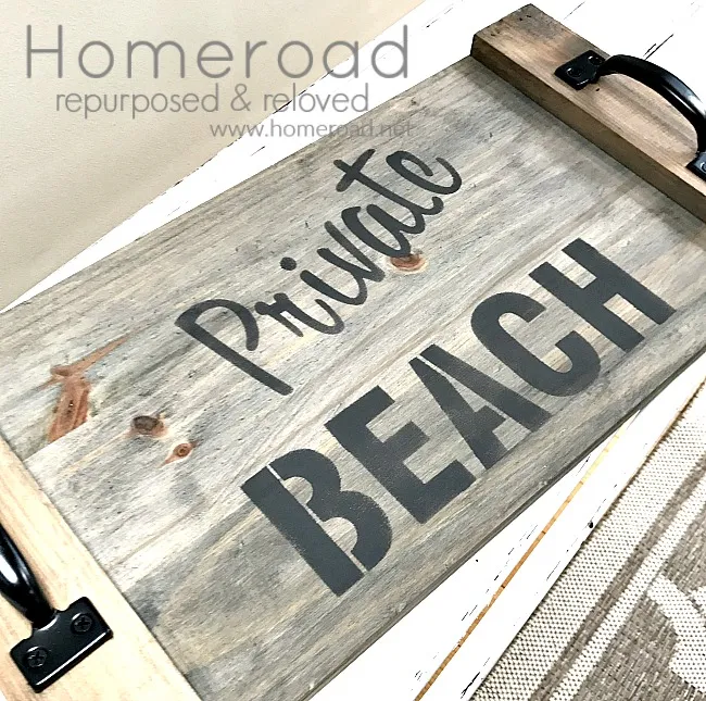 private beach sign tray