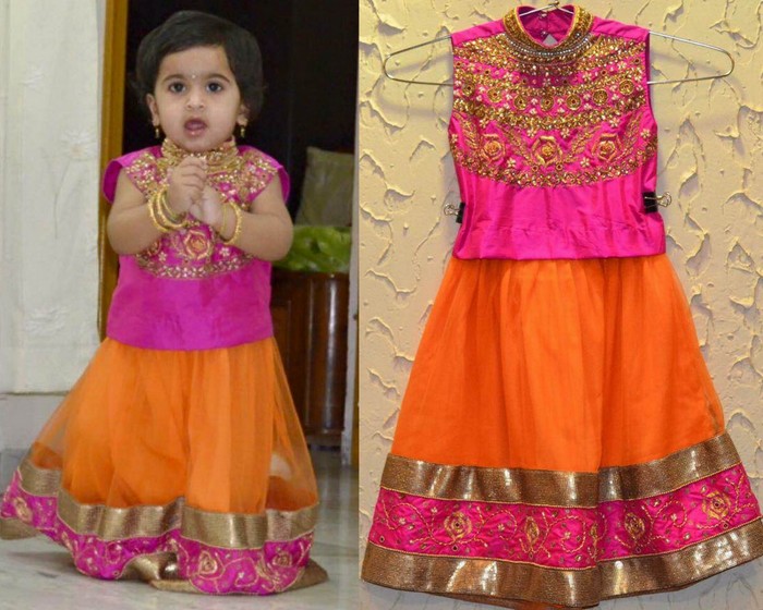 maggam work designs for baby lehengas
