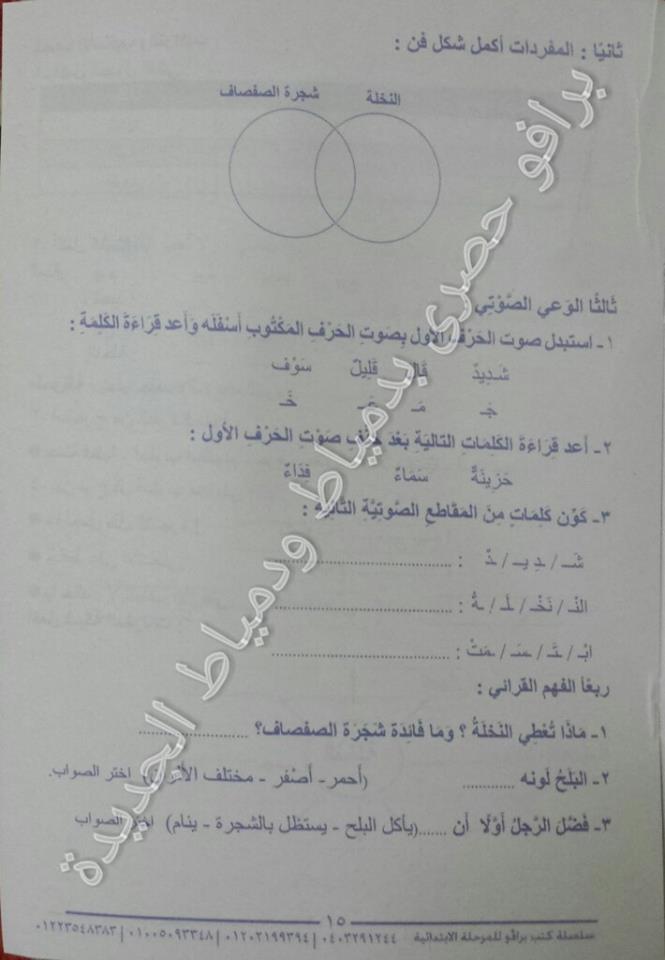 اقوى نماذج استرشادية متقدمة لإثراء وتنمية مهارات القراءة والكتابة للصفوف العليا "الرابع - الخامس - السادس" 15